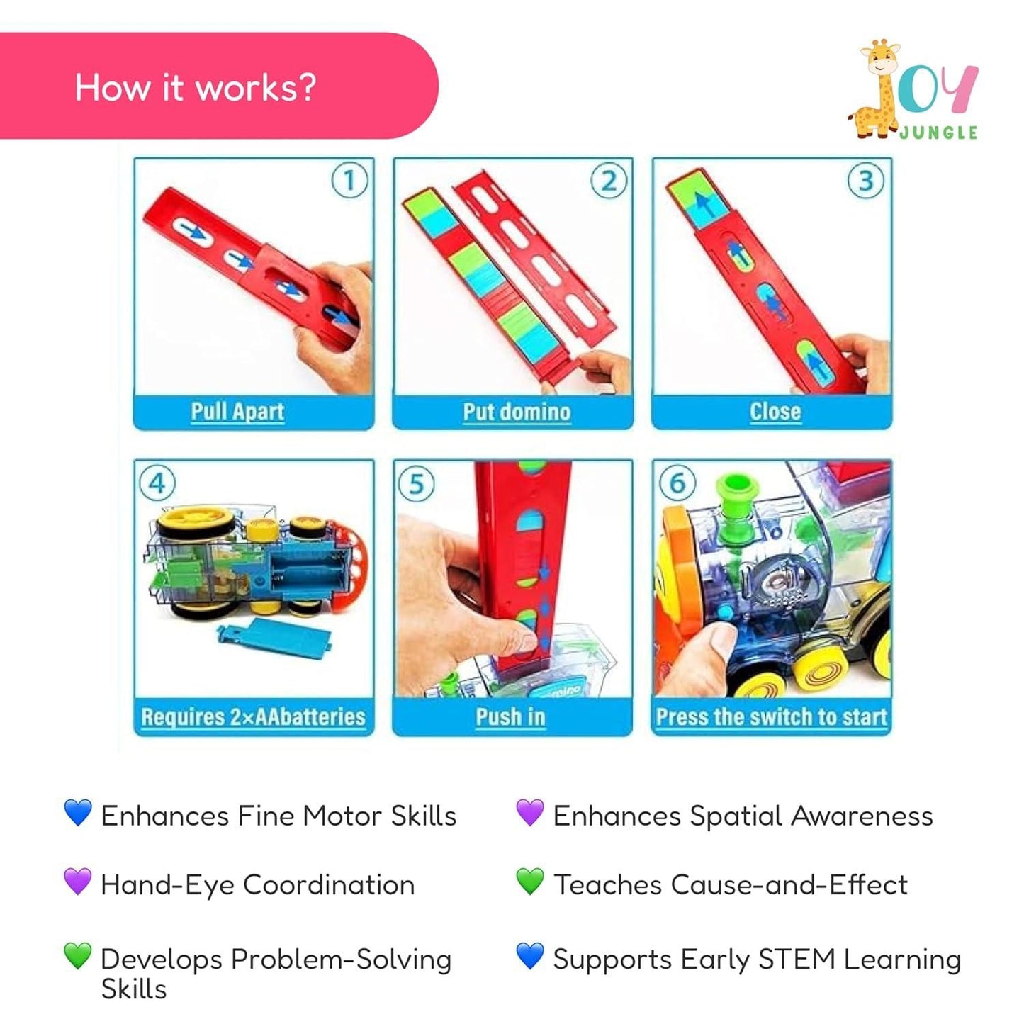 Automatic Domino Laying Train Set with Lights and Sound