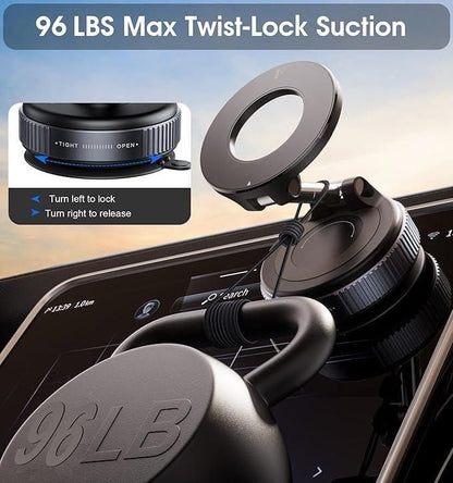 Heavy-Duty Magnetic Phone Mount with Twist-Lock Suction