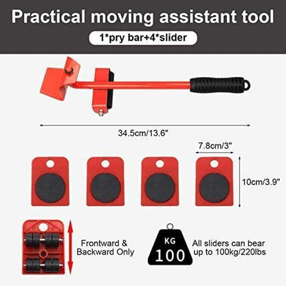 5-Piece Heavy Duty Furniture Mover and Lifter Tool Kit