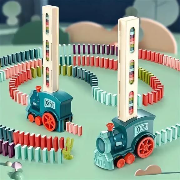 Automatic Domino Laying Train Set with Lights and Sound