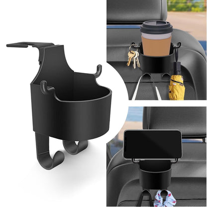 Multifunction Back Seat Storage Hook with Cup Holder and Phone Stand