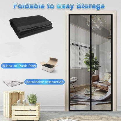 Heavy Duty Magnetic Closure Fly Screen Door Curtain