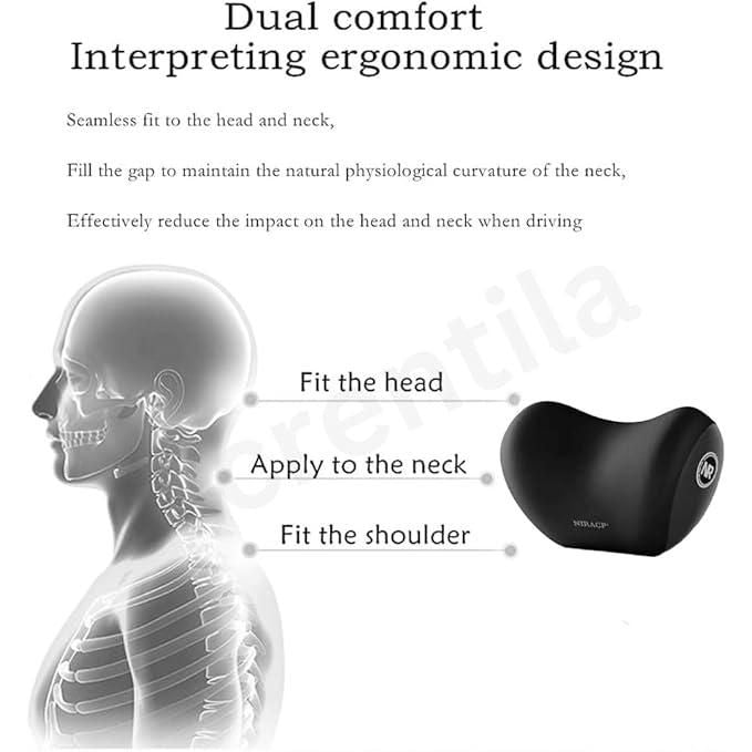 Ergonomic Memory Foam Car Neck and Headrest Pillow (Pack of 2)