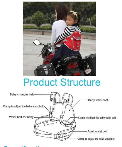 Adjustable Child Safety Harness for Motorcycle & Scooter