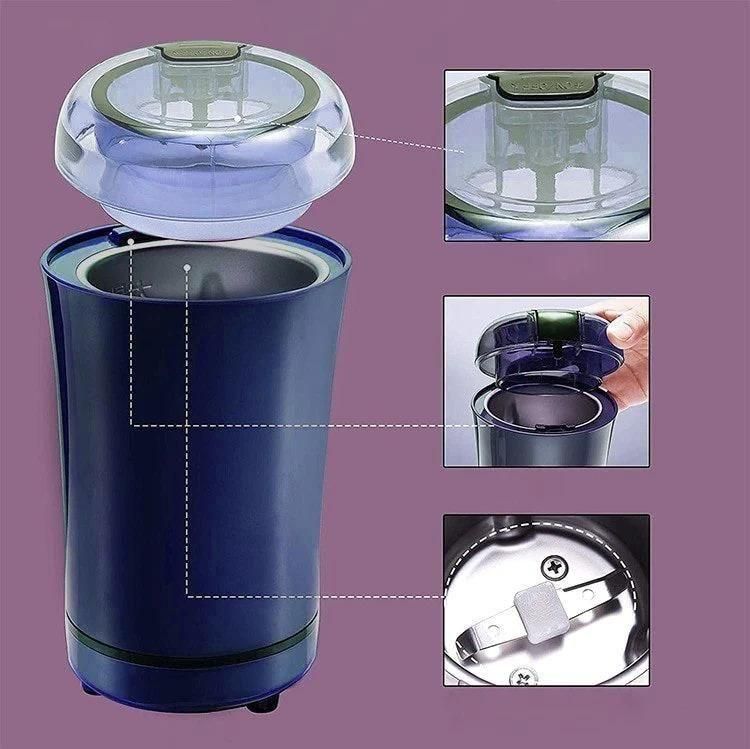 High-Speed Electric Dry Ingredient Grinder with Stainless Steel Blades